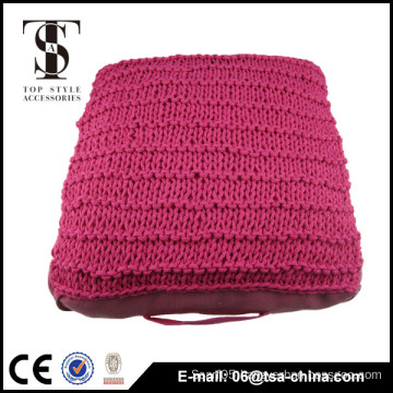 Plain color 100% cotton knitted decorative floor cushion pillow